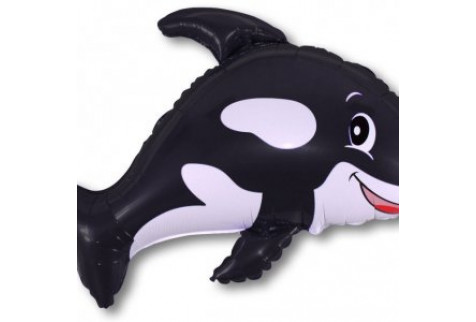 Фольгированный шар фигура (89 см.)”Морская касатка, Чёрный” 1 шт.