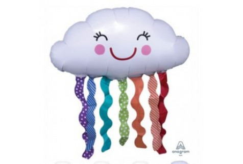 Фольгированный шар фигура (81 см.)Облако с дождиком улыбчивое” 1 шт.