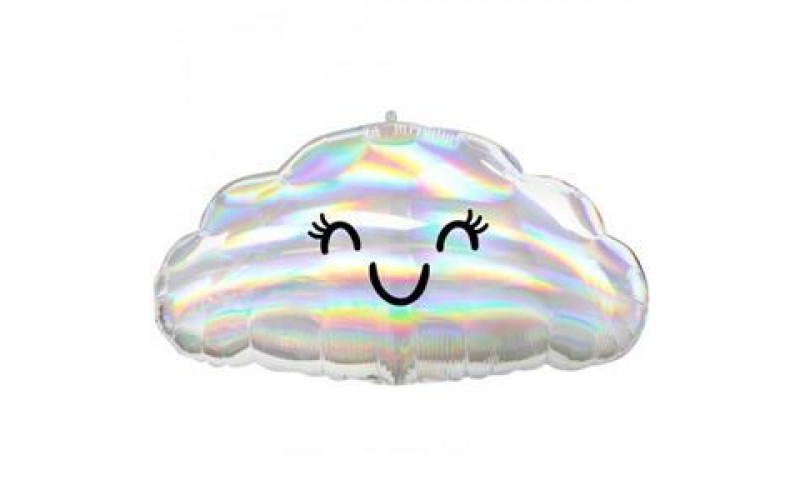Фольгированный шар фигура (58 см.)”Облако с глазами переливы” 1 шт.