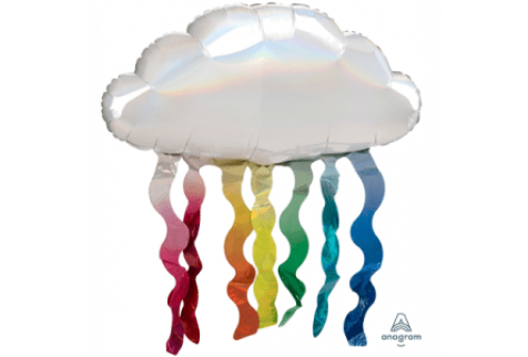 Фольгированный шар фигура (81 см.)”Облако с дождиком переливы" 1 шт.