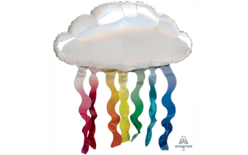 Фольгированный шар фигура (81 см.)”Облако с дождиком переливы" 1 шт.