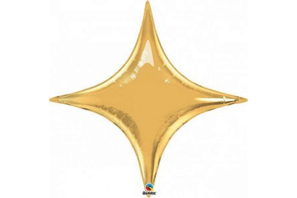 Фольгированный шар фигура (71 см.)”Звезда, 4х-конечная, золото” 1 шт.