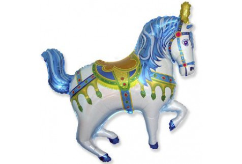 Фольгированная фигура шар Лошадь цирковая синяя, 1 шт.