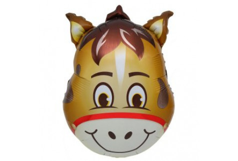 Фольгированная фигура шар Голова Лошади, 1 шт.