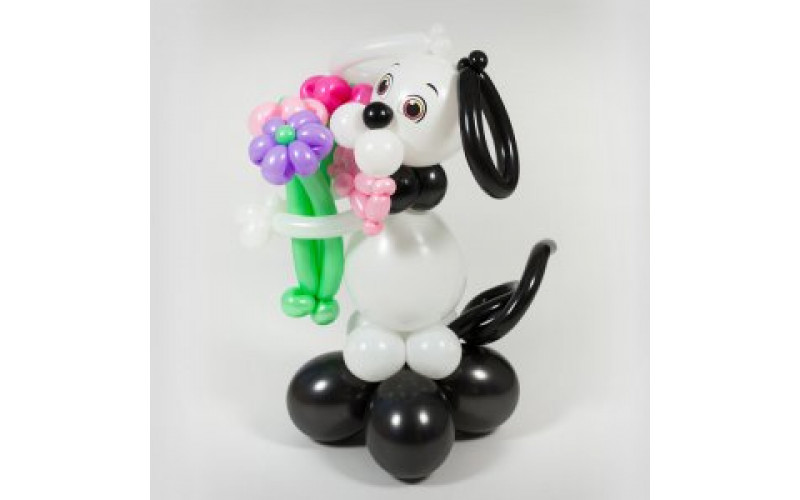 Фигура из шаров "Собака и цветы"