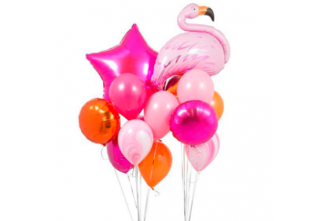 Букет шаров "Фламинго Фуксия"