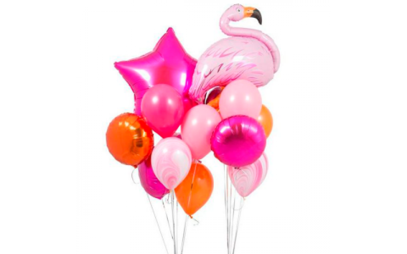 Букет шаров "Фламинго Фуксия"