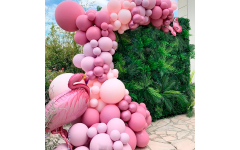 Гирлянда из разнокалиберных шаров "Розовая пенка", без каркаса, 4 метра