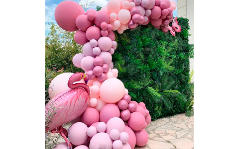Гирлянда из разнокалиберных шаров "Розовая пенка", без каркаса, 4 метра