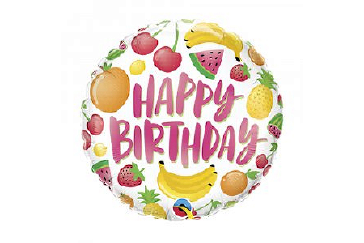 Фольгированный круг шар HB Фрукты, 1 шт.