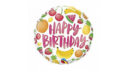 Фольгированный круг шар HB Фрукты, 1 шт.