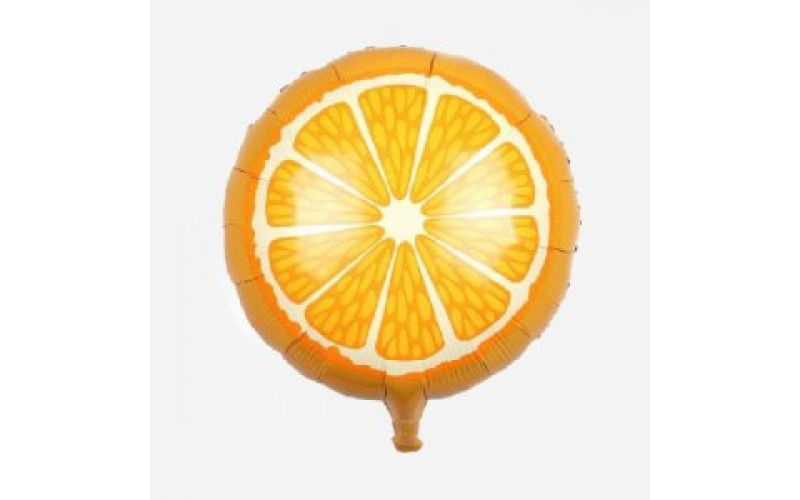 Фольгированный круг шар Апельсин, Оранжевый, 1 шт.