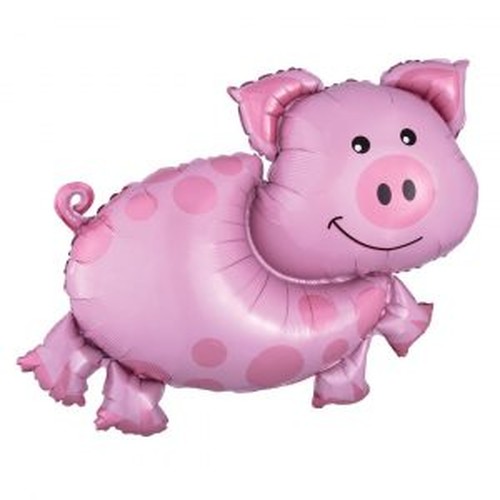 Воздушный шар с клапаном (41 см.), Мини-фигура, Поросенок, 1 шт. Воздушный шар с клапаном (41 см.), Мини-фигура, Поросенок, 1 шт.