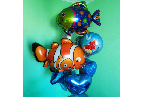 Букет из шаров "Немо и рыба-клоун"