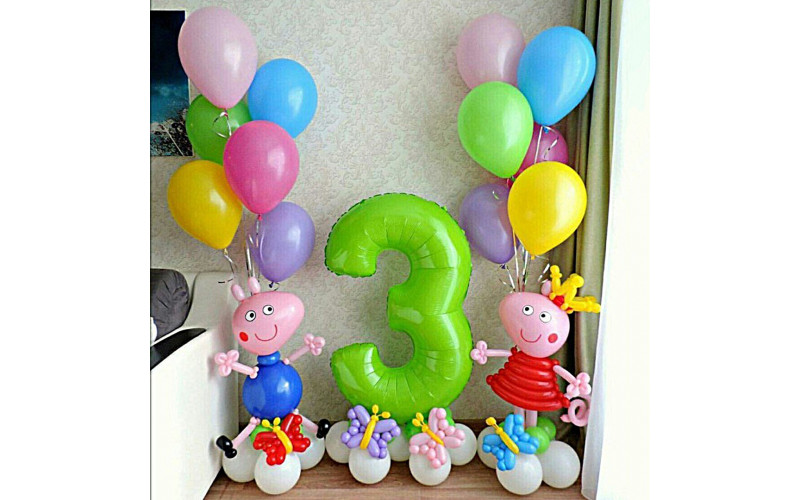 Набор шаров "Свинки на день рождения"