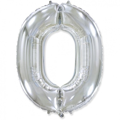Шар серебряная цифра 0 (102 см), 1 шт. Шар серебряная цифра 0 (102 см), 1 шт.
