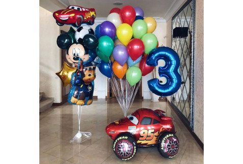 Набор воздушных шаров «Для мальчика на 3 года»