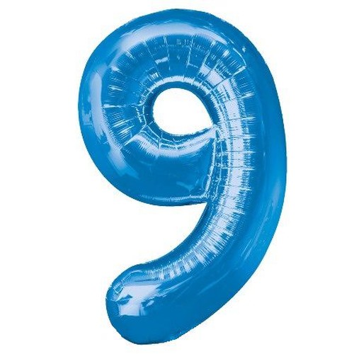 Шар (40''/102 см) Цифра, 9, Синий, 1 шт. Шар (40''/102 см) Цифра, 9, Синий, 1 шт.