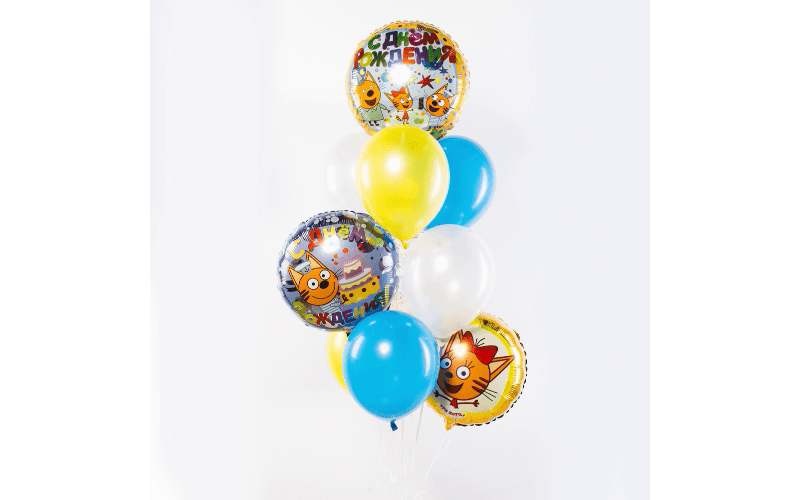 Фонтан воздушных шаров «С днём рождения»