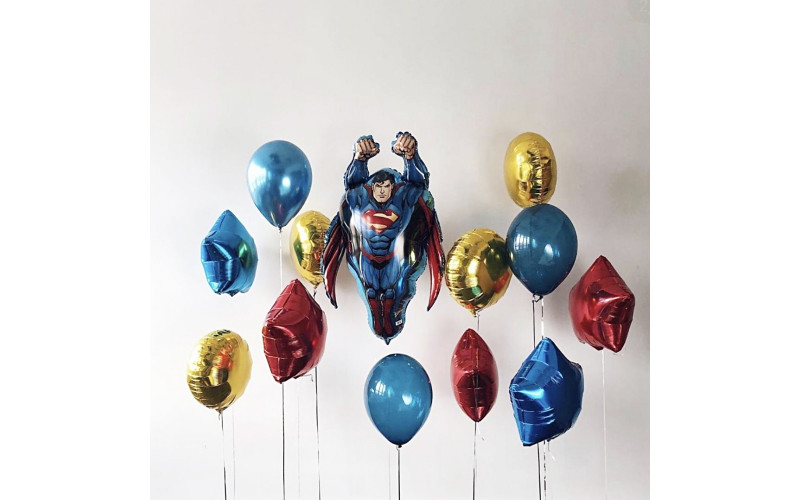 Фото-зона из шаров "Супермен летящий"
