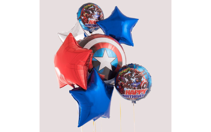 Букет из шаров "Капитан Америка на день рождение"