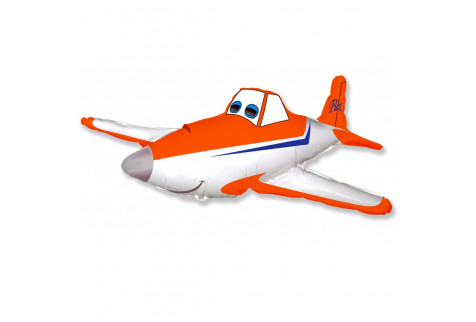 Фольгированный шар фигура (110 x 53 см.)”Самолет оранжевый” 1 шт.