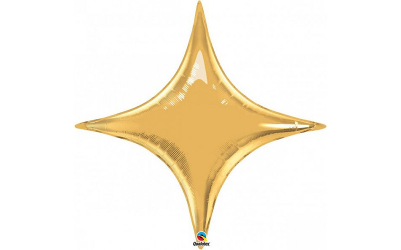 Шар (28''/71 см) Звезда, 4х-конечная, Золото