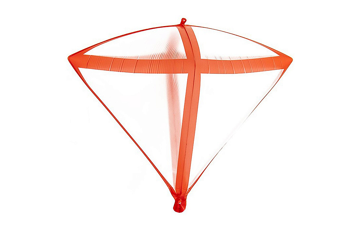 Шар А 3D АЛМАЗ Б/РИС 17" Прозрачный Red