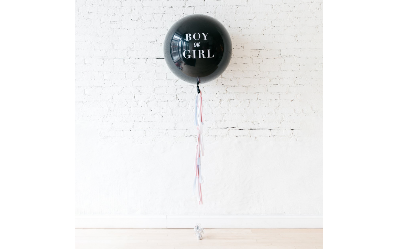 Большой шар-сюрприз «Boy or girl» (90 см.) на тассел ленте