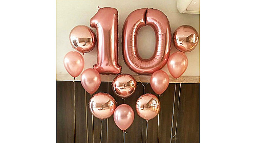 Мини фото-зона на 10 лет розовое золото Мини фото-зона на 10 лет розовое золото