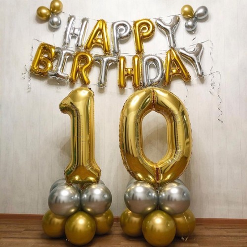 Шары на 10 лет "Happy Birthday!" Шары на 10 лет "Happy Birthday!"