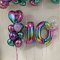 Шары на 10 лет "Яркая радуга"