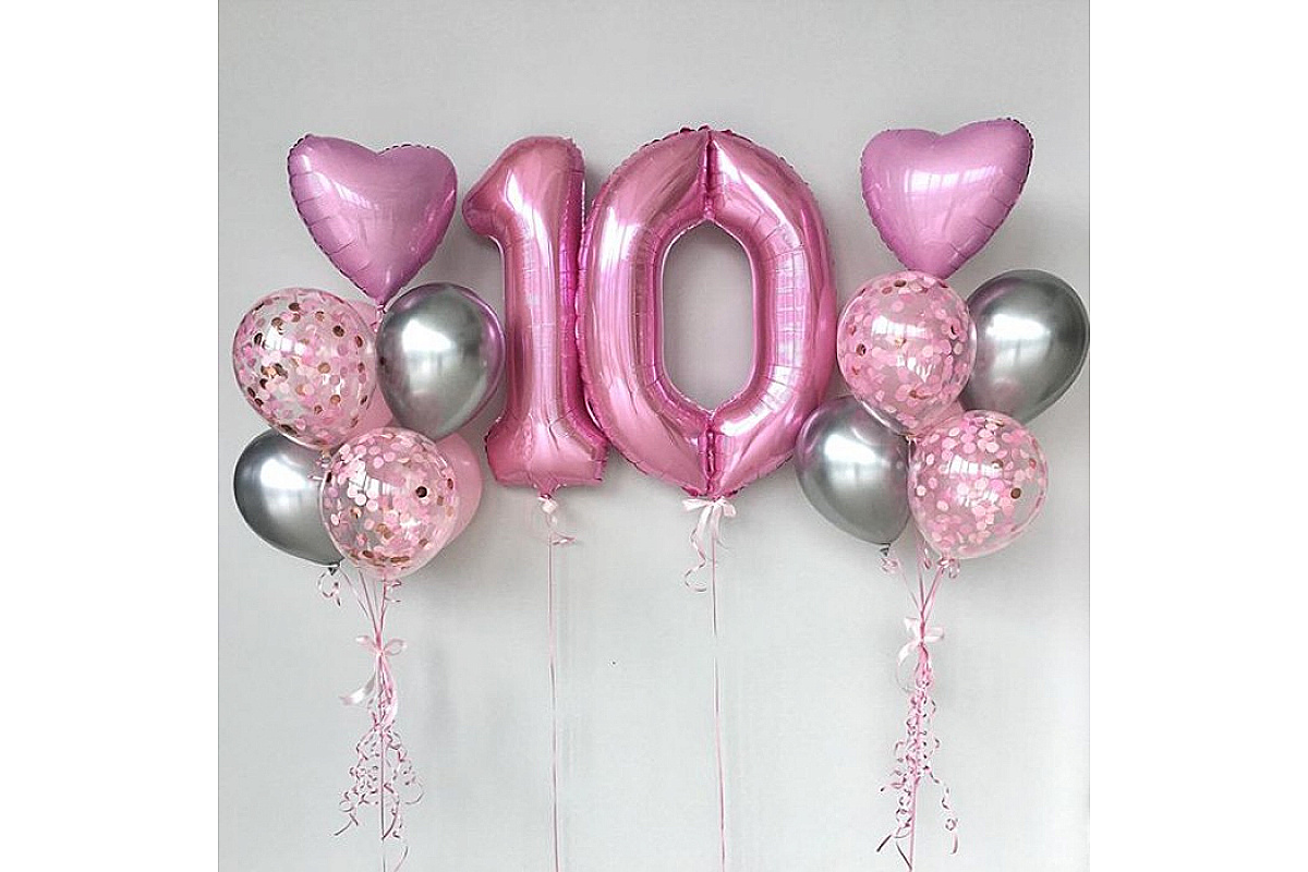 Шары на 10 лет "Нежность"