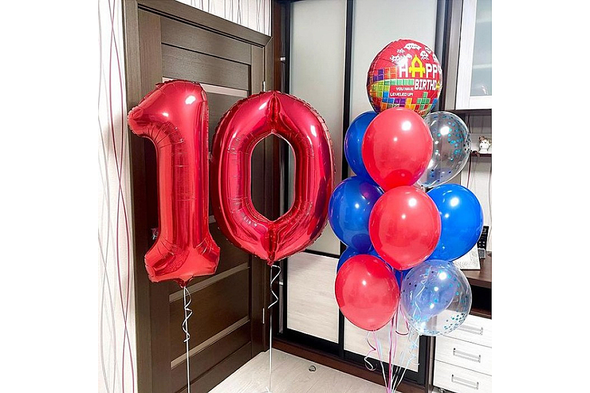 Шары на 10 лет "Пиксели"