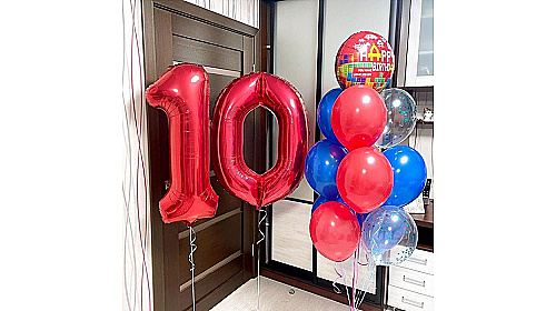Шары на 10 лет "Пиксели" Шары на 10 лет "Пиксели"