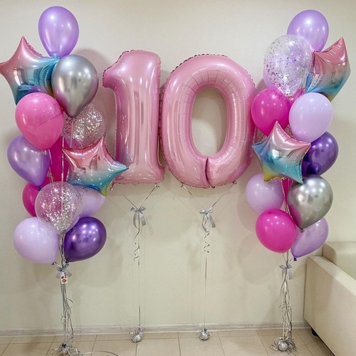 Шары на 10 лет "Нежная радуга" Шары на 10 лет "Нежная радуга"