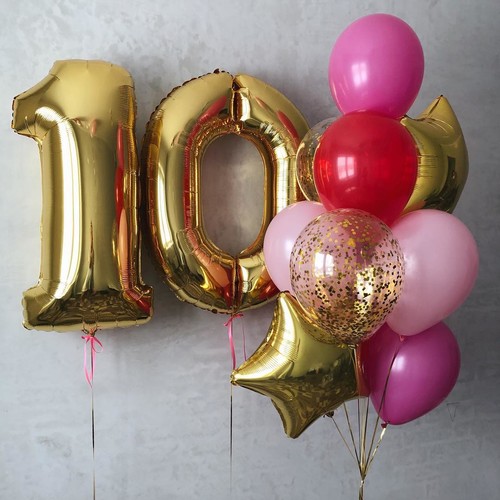 Шары на 10 лет "Яркая дата" Шары на 10 лет "Яркая дата"
