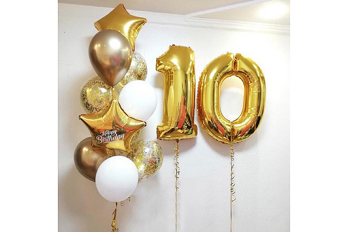 Шары на 10 лет "С Днём Рождения!"