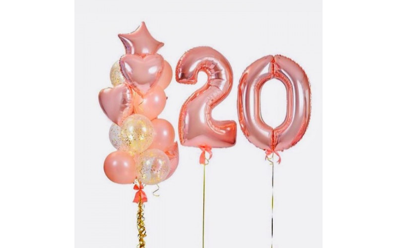 Набор из воздушных шаров на 20 лет