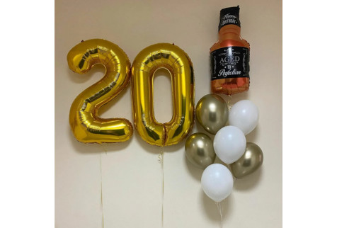 Шары на 20 лет "Виски со льдом"