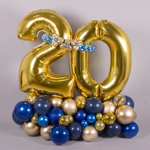 Стойка из шаров на 20 лет