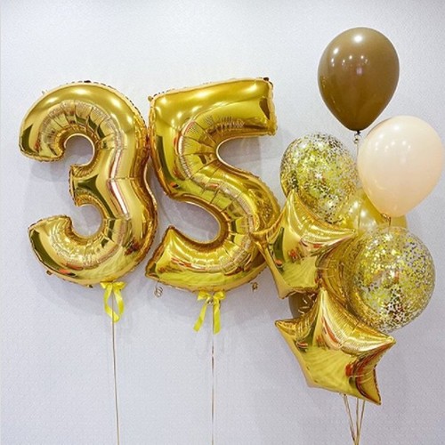 Шары на 35 лет кофе с молоком