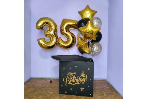Коробка с шарами на 35 лет