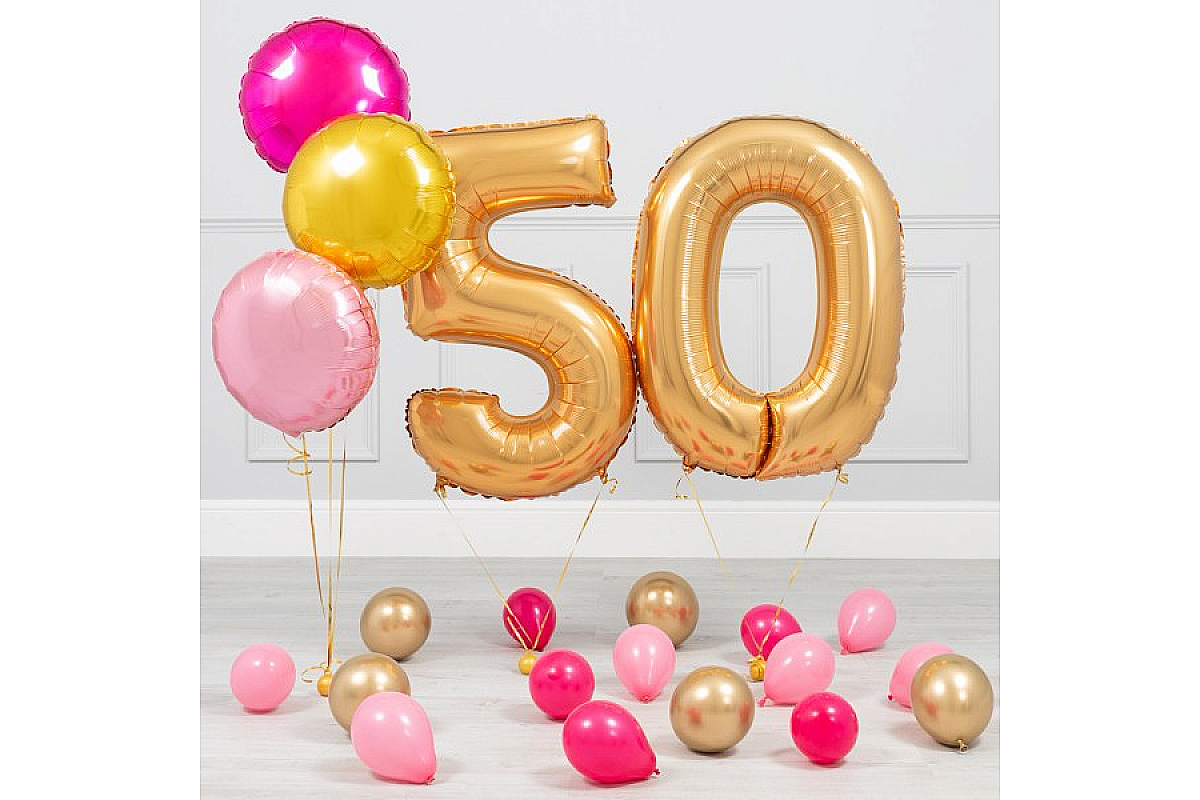 Шары на 50 лет яркие цвета