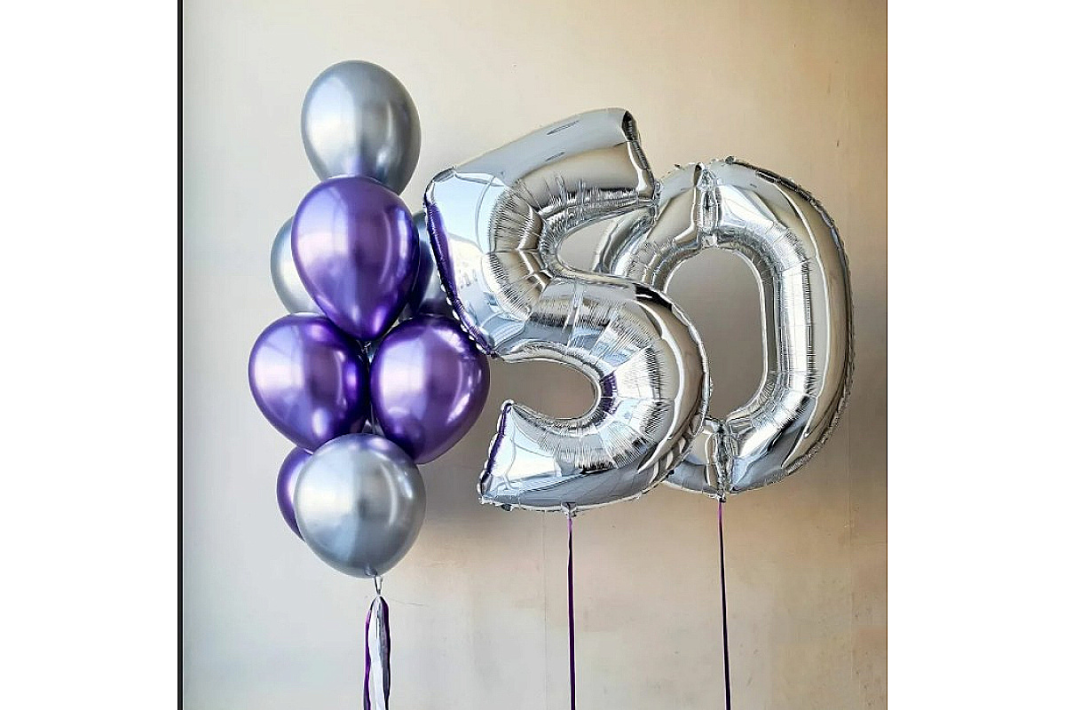 Шары на 50 лет "Сирень"