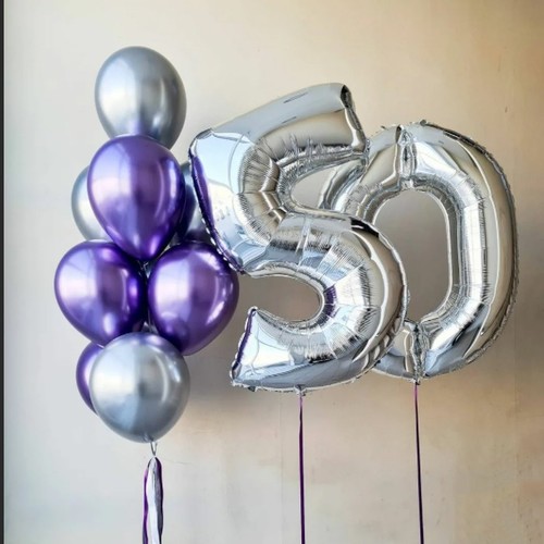 Шары на 50 лет "Сирень"
