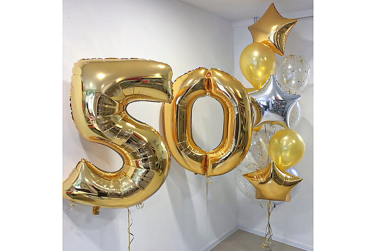 Шары на 50 лет "Золотце"