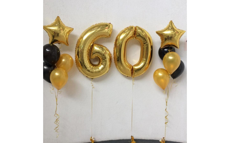 Набор шаров "С днём рождения. 60 лет"