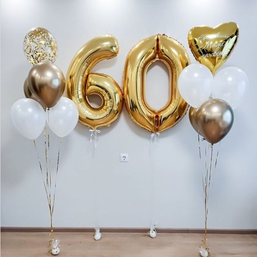 Шары на 60 лет "Золотая дата"