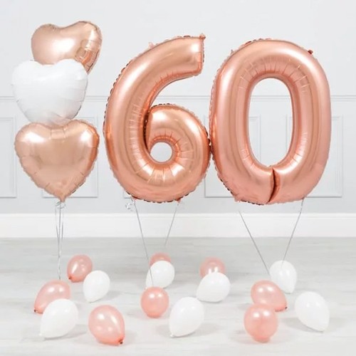 Шары на 60 лет 3 сердца
